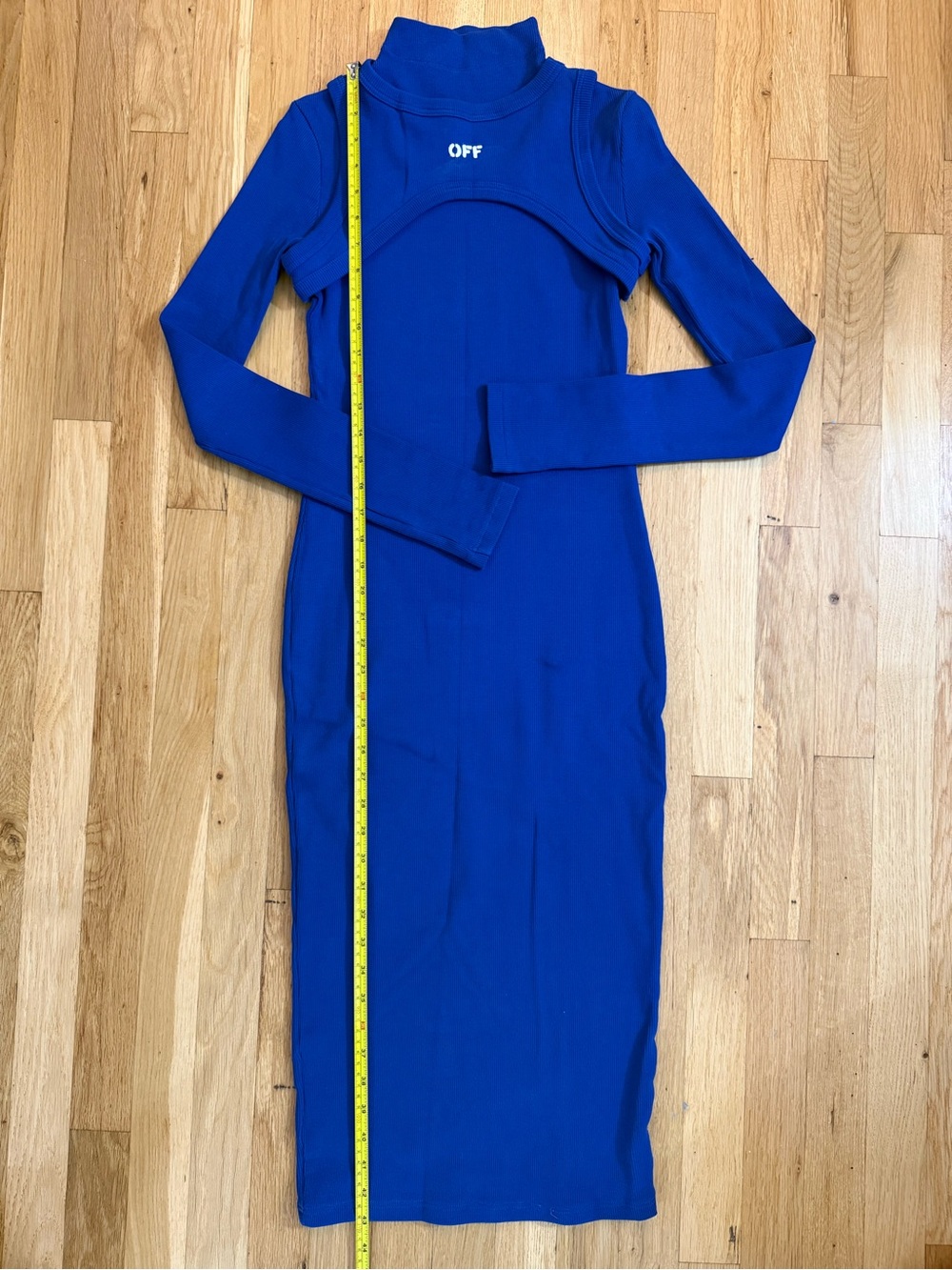 Off-White Label Royal Blue Long Sleeve Midi Dress